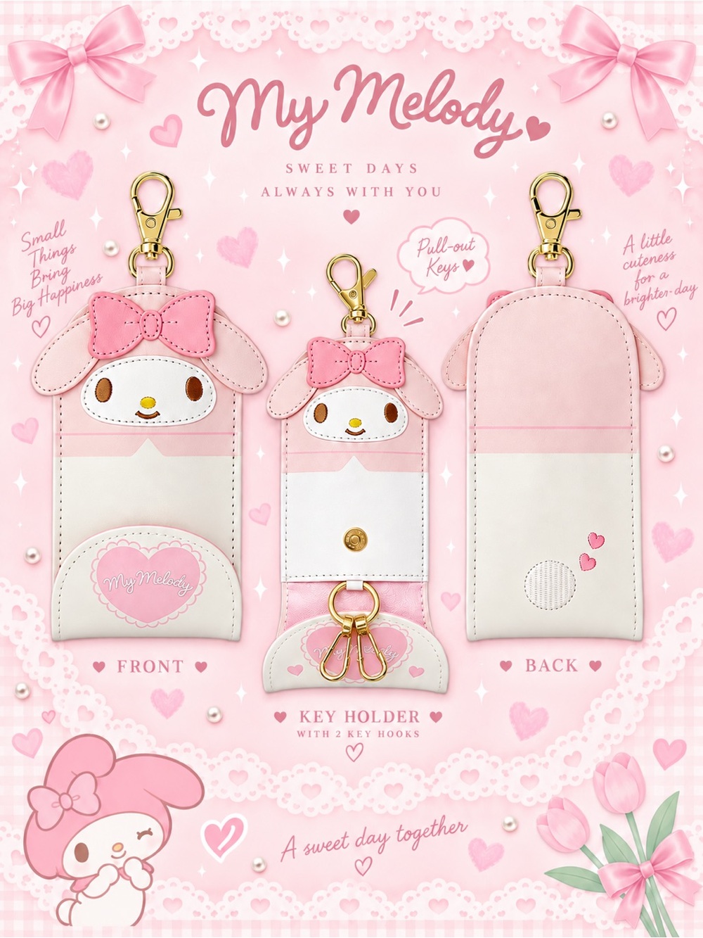 Hello Kitty & Friends Key Pouch Keychain Holder | Choose Style A–F